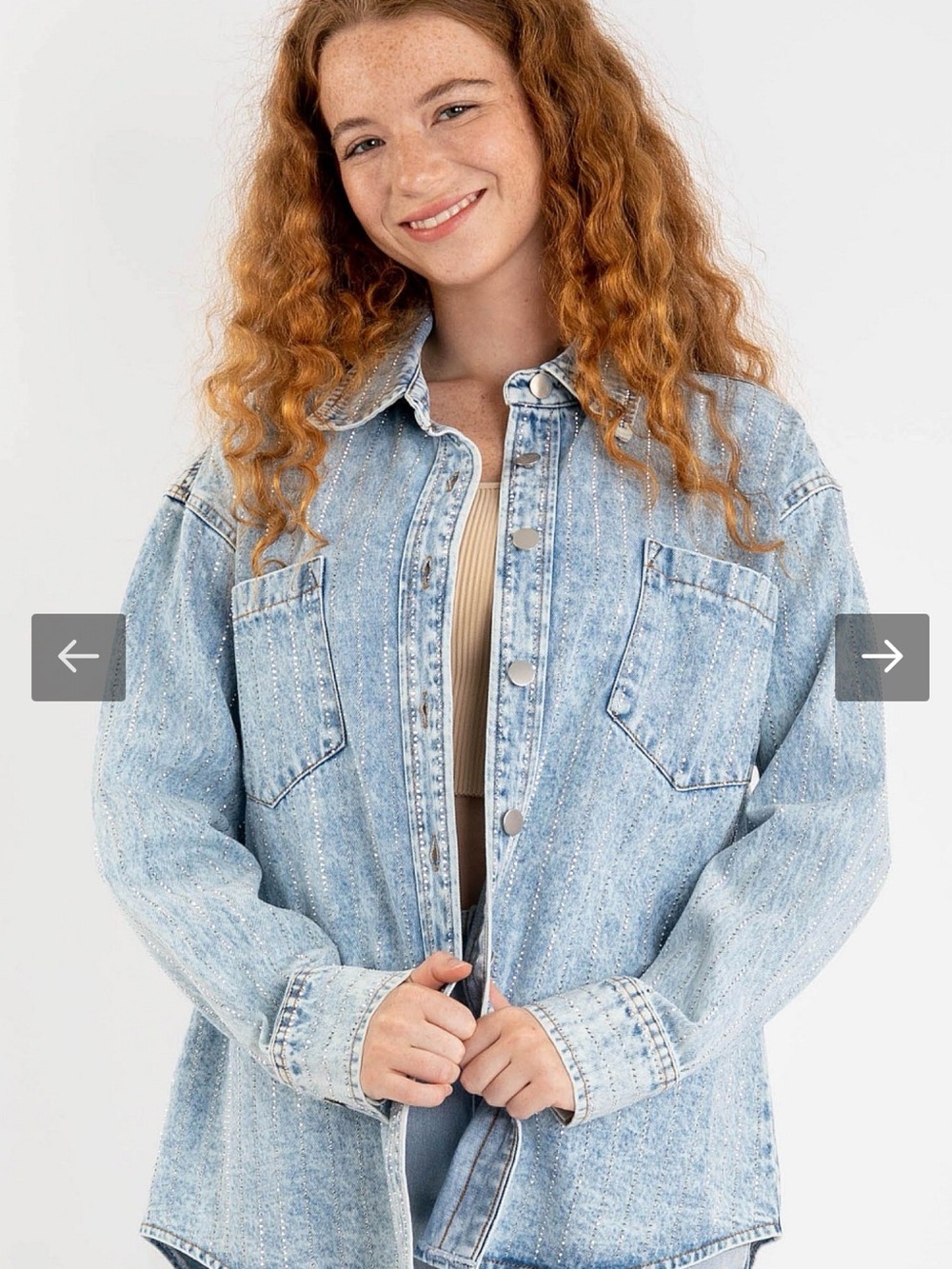 Blue Velvet Rhinestone Denim Jacket